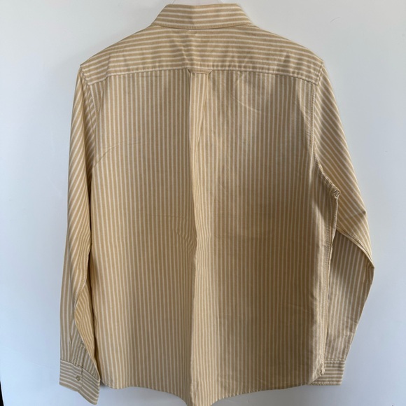 Everlane Striped Yellow Button Down Organic Cotton Long Sleeve Shirt SZ L/T - Picture 2 of 14